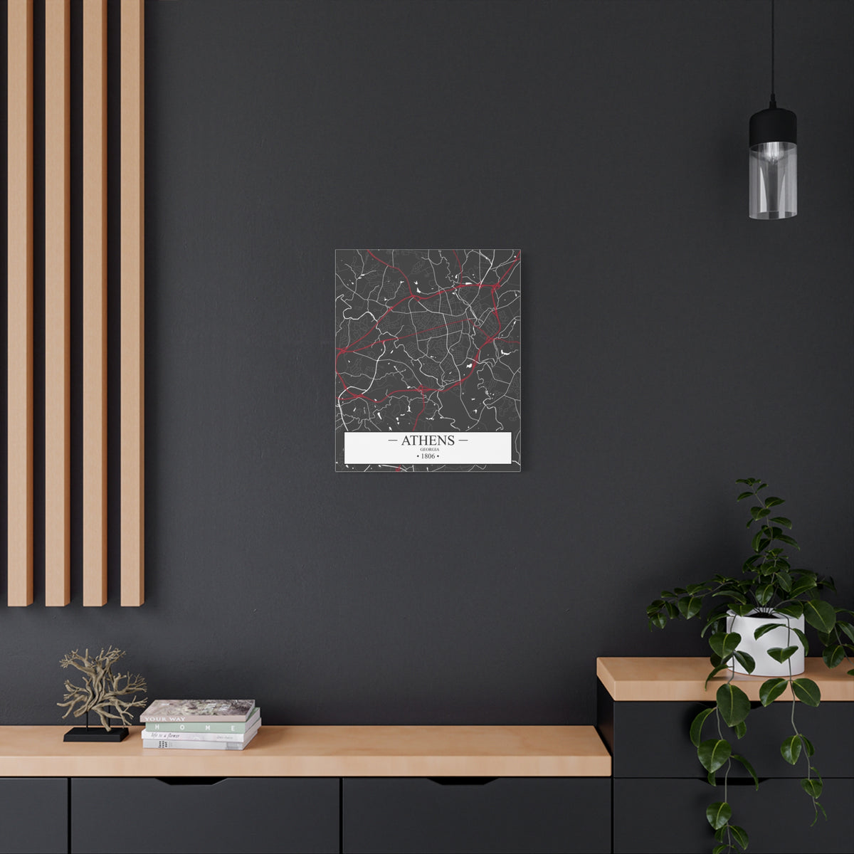 Athens, Georgia 1806 Founders City Map, Matte Canvas Print (Stretched, 1.25")