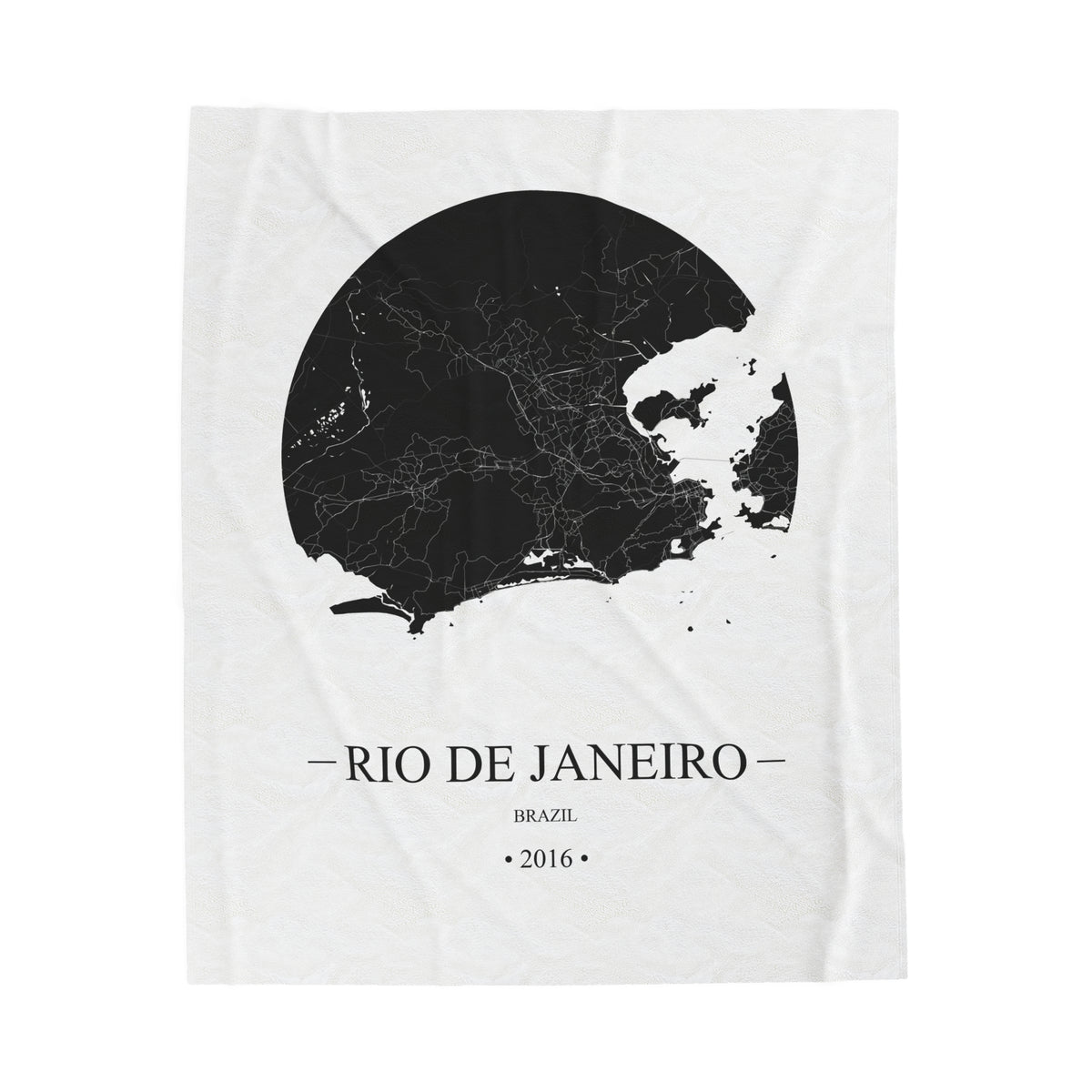 Rio de Janeiro, Brazil 2016 Olympic Host City Map Velveteen Plush Blanket