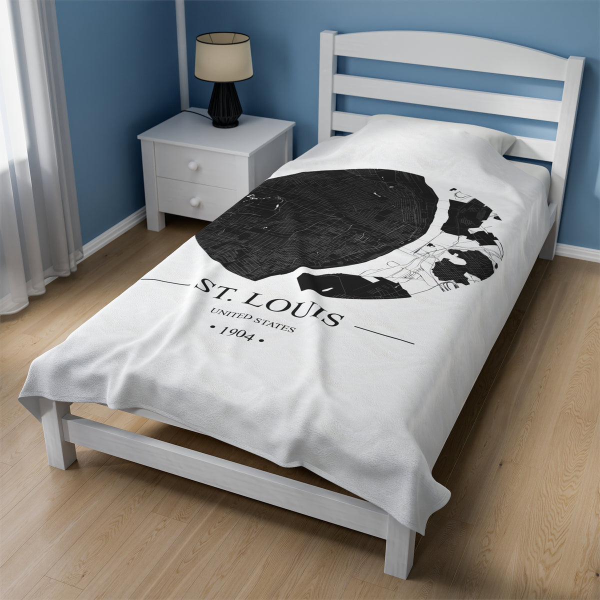 St. Louis, United States 1904 Olympic Host City Map Velveteen Plush Blanket