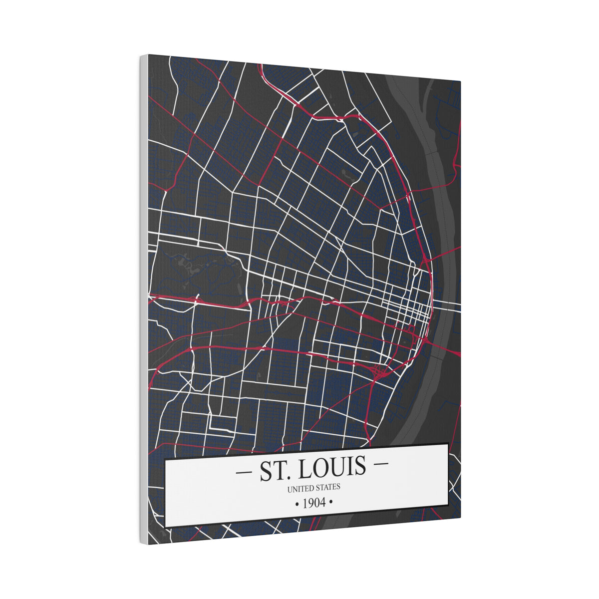 St. Louis, United States 1904, Color Map, Matte Canvas, Stretched, 0.75"