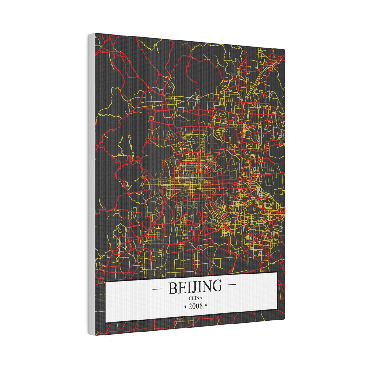 Beijing, China 2008, Color Map, Matte Canvas, Stretched, 0.75"