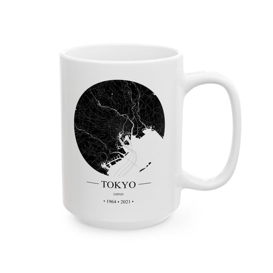 Tokyo, Japan 1964 & 2021 Olympics Ceramic Mug, (11oz, 15oz)