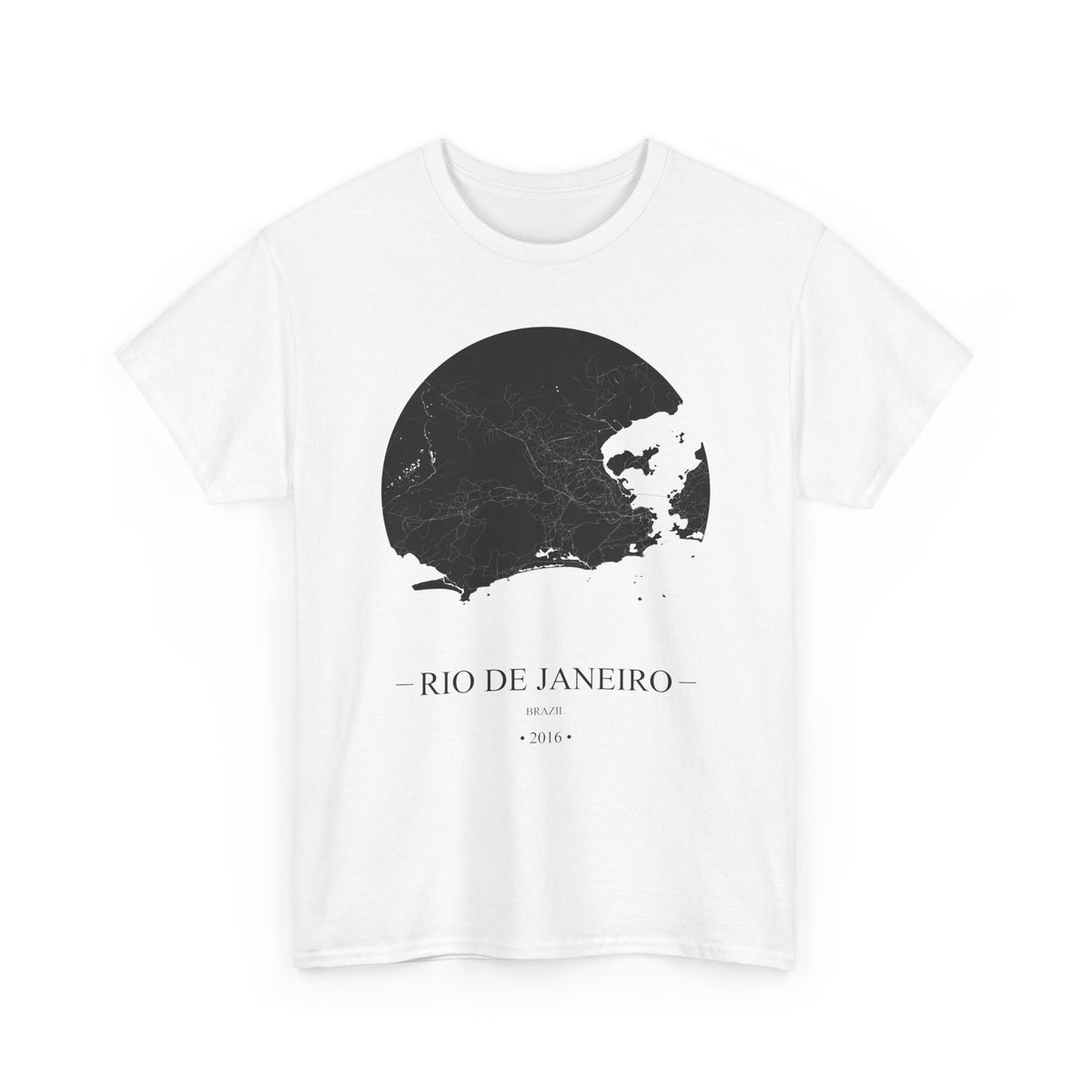 Rio de Janeiro, Brazil 2016 Olympic Host City Map Unisex Heavy Cotton Tee