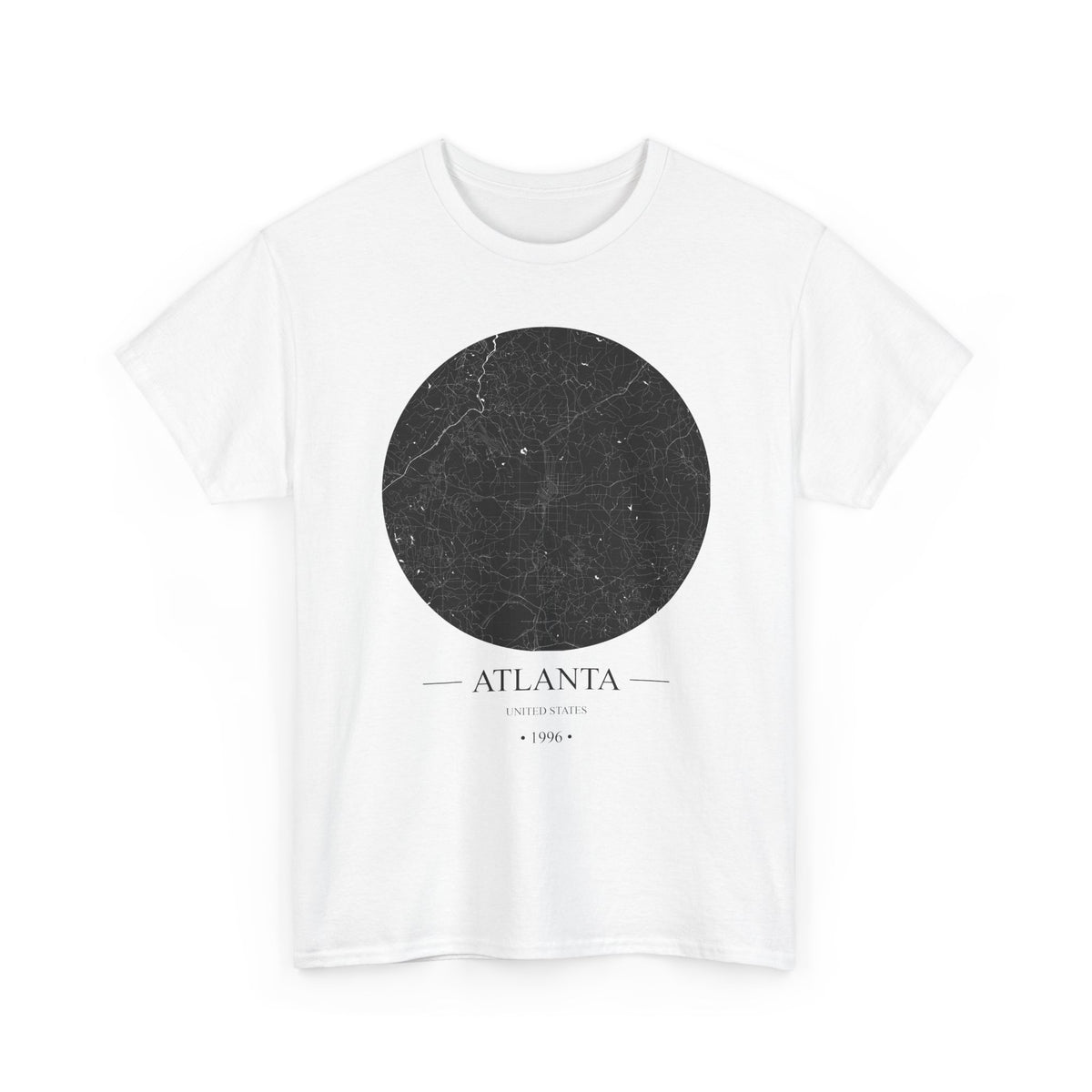 Atlanta, United States 1996 Olympic Host City Map Unisex Heavy Cotton Tee