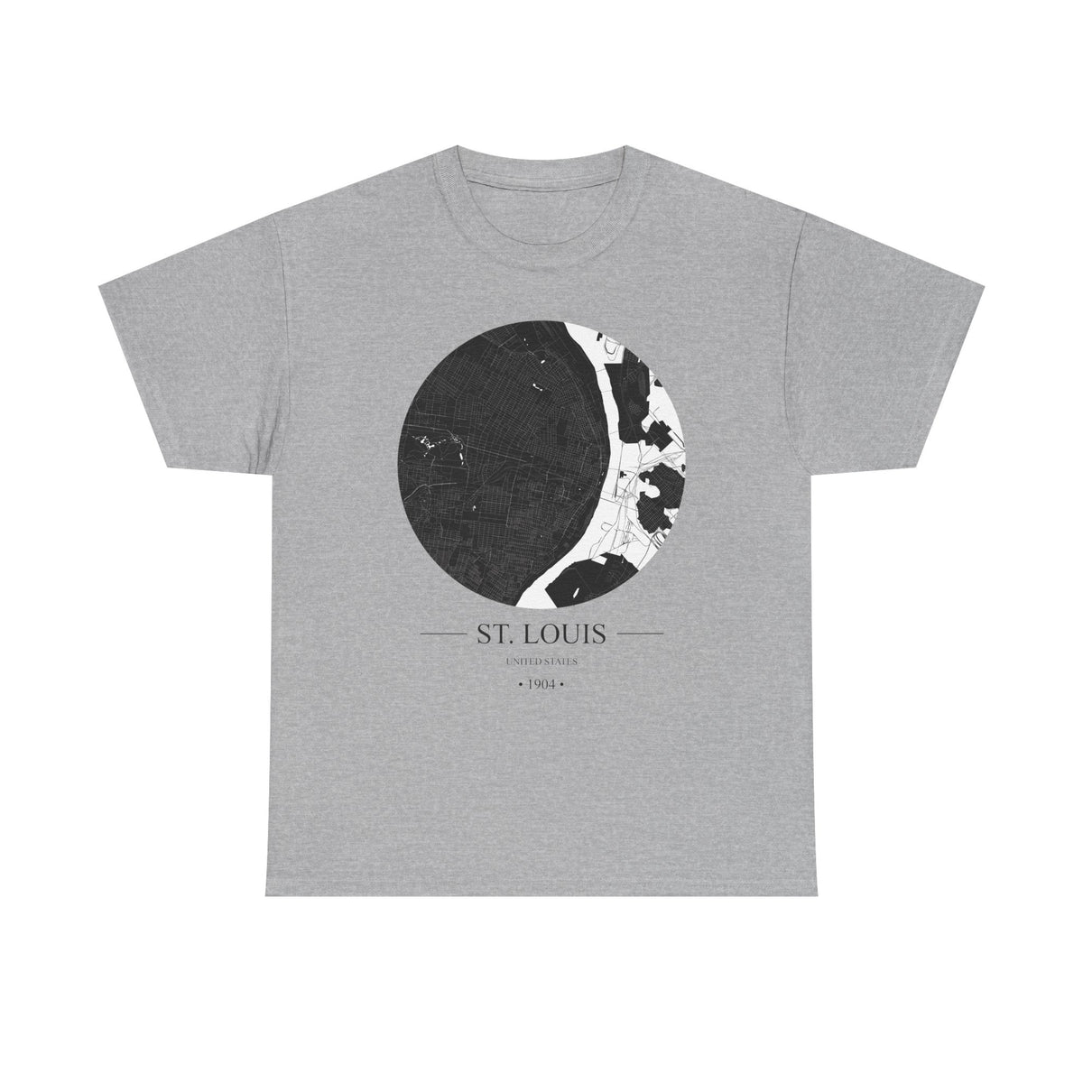 St. Louis, United States 1904 Olympic Host City Map Unisex Heavy Cotton Tee