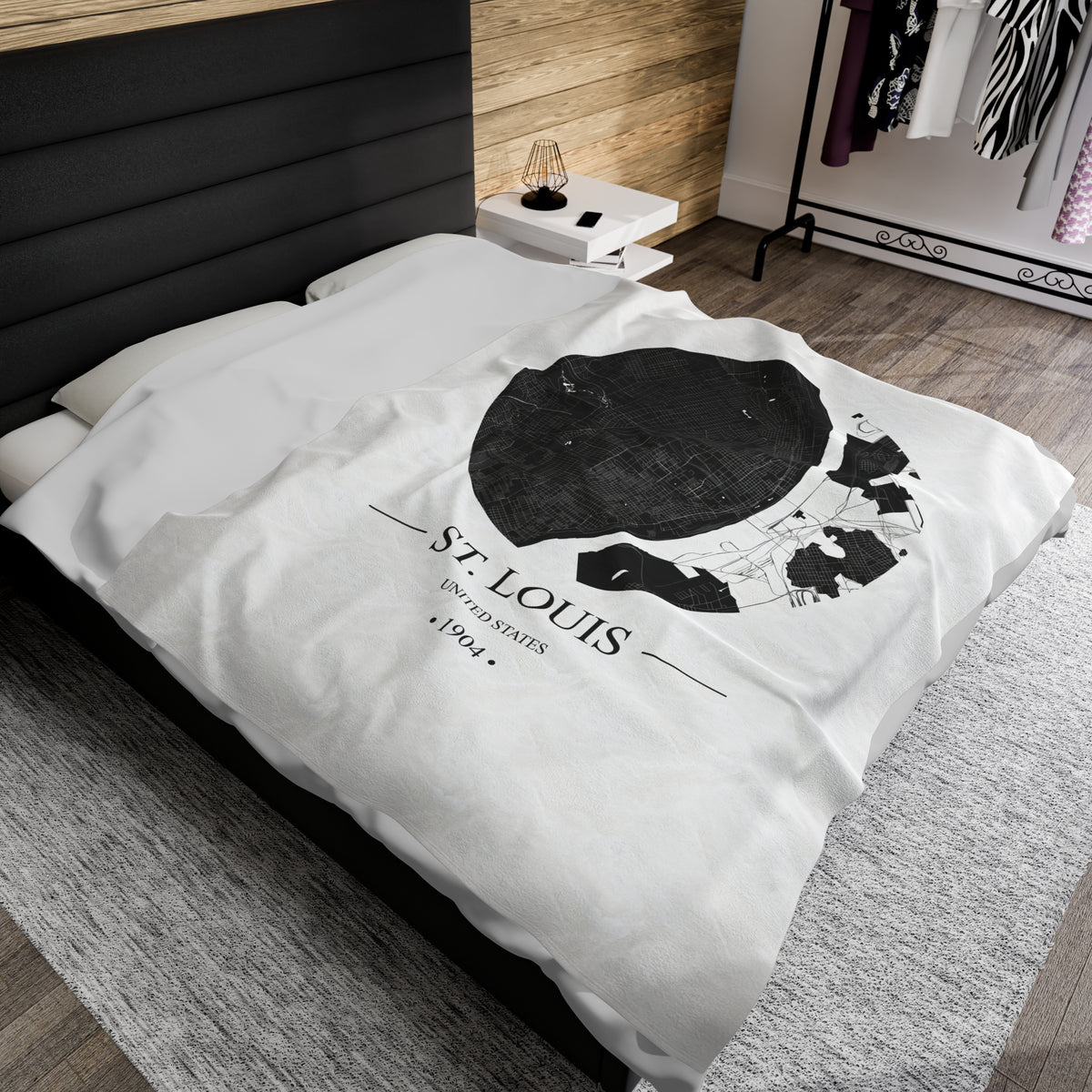 St. Louis, United States 1904 Olympic Host City Map Velveteen Plush Blanket