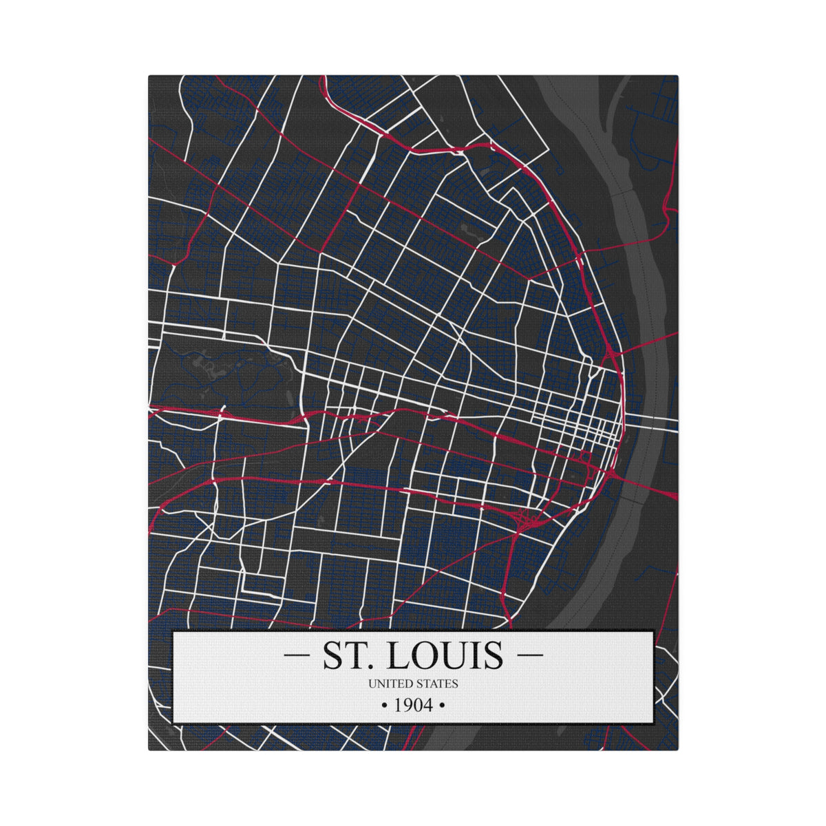 St. Louis, United States 1904, Color Map, Matte Canvas, Stretched, 0.75"