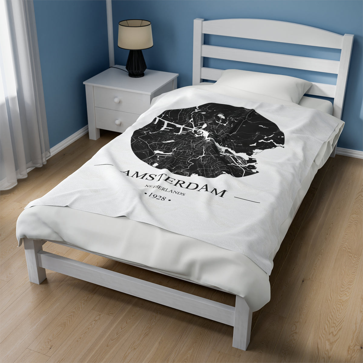 Amsterdam, Netherlands 1928 Olympic Host City Map Velveteen Plush Blanket