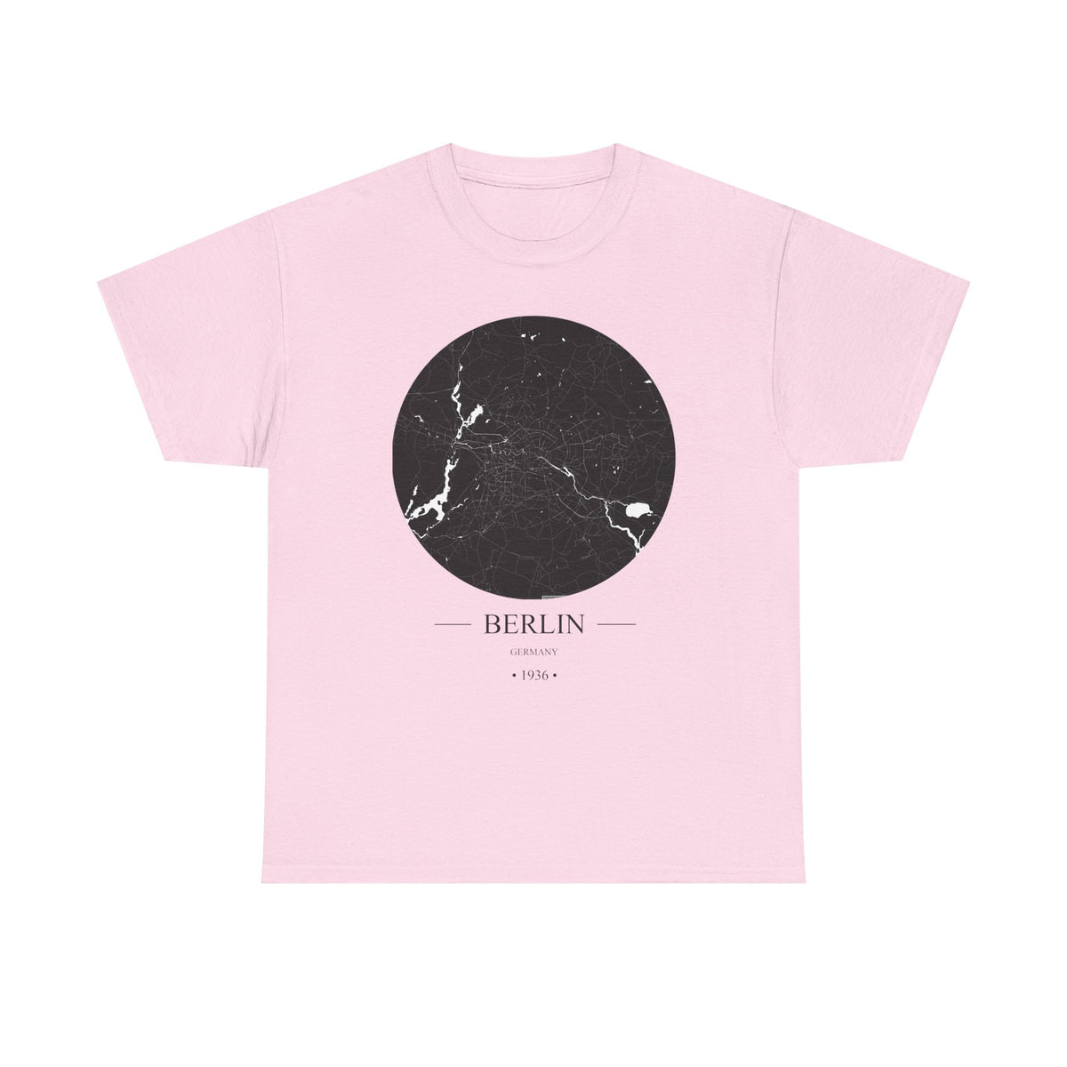 Berlin, Germany 1936 Olympic Host City Map Unisex Heavy Cotton Tee