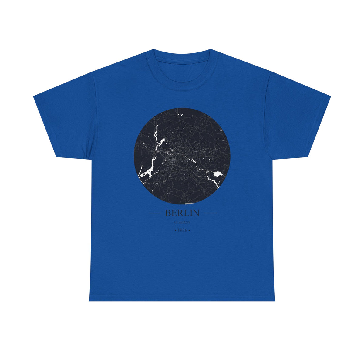 Berlin, Germany 1936 Olympic Host City Map Unisex Heavy Cotton Tee
