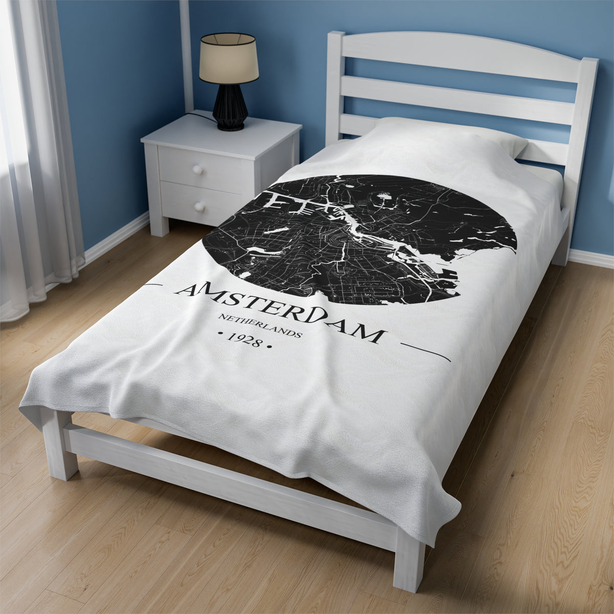 Amsterdam, Netherlands 1928 Olympic Host City Map Velveteen Plush Blanket