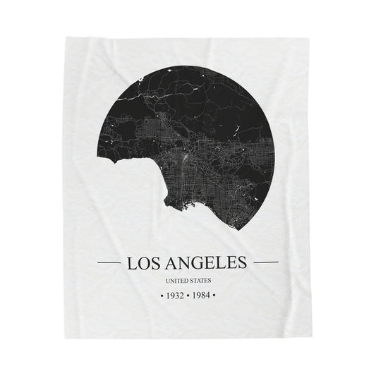 Los Angeles, United States 1932 & 1984 Olympic Host City Map Velveteen Plush Blanket