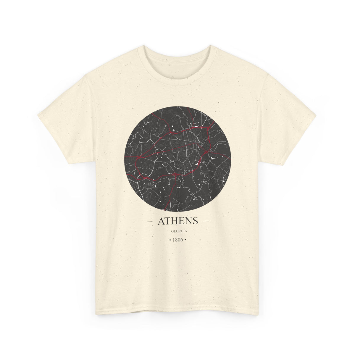 Athens, Georgia 1806 – Founders City Map – Unisex Heavy Cotton Tee, Express Delivery available