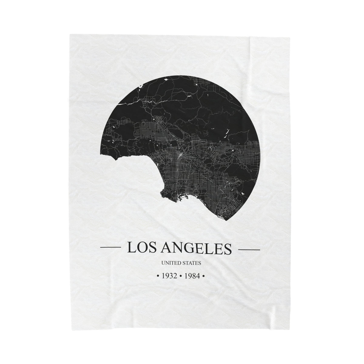 Los Angeles, United States 1932 & 1984 Olympic Host City Map Velveteen Plush Blanket