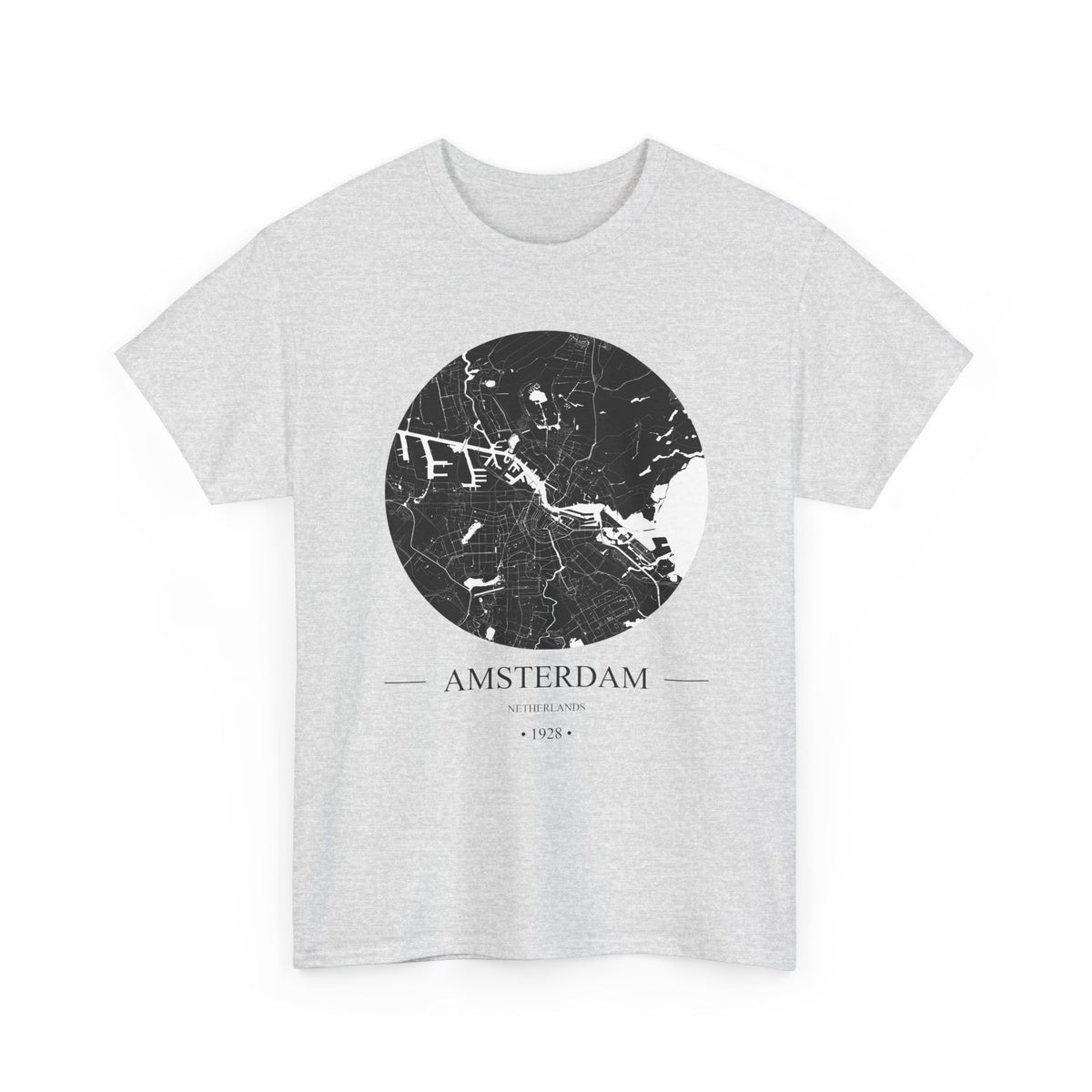 Amsterdam, Netherlands 1928 Olympic Host City Map Unisex Heavy Cotton Tee
