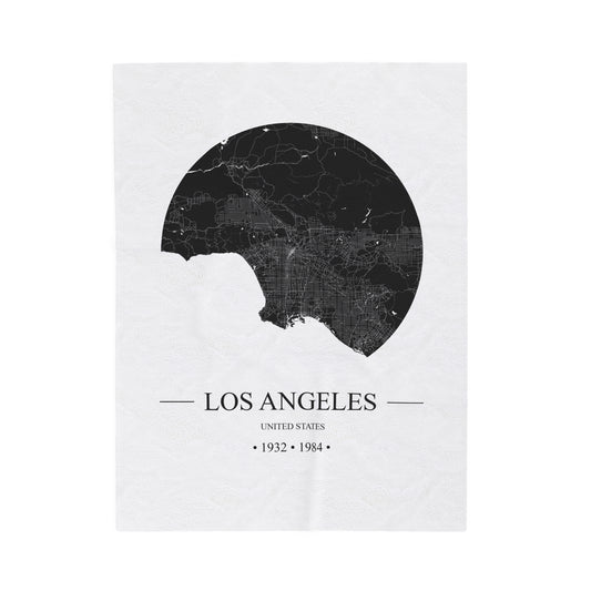 Los Angeles, United States 1932 & 1984 Olympic Host City Map Velveteen Plush Blanket