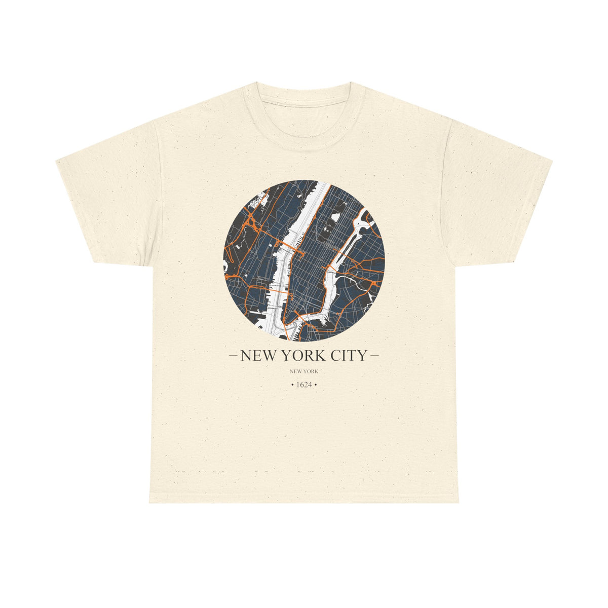 New York City, New York 1624 Founders City Map Unisex Heavy Cotton Tee, Express Delivery available