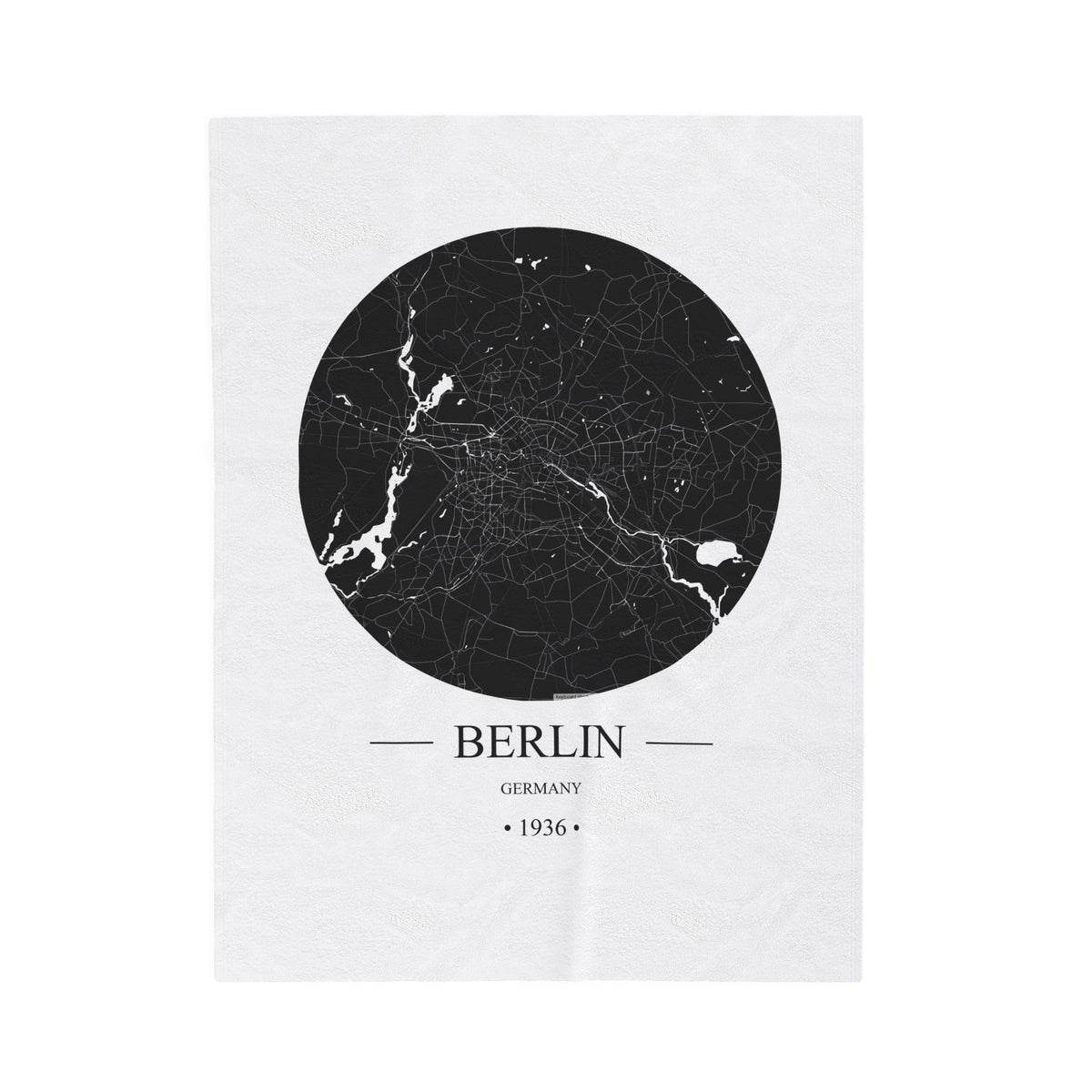 Berlin, Germany 1936 Olympic Host City Map Velveteen Plush Blanket