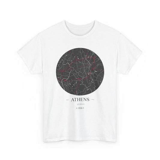 Athens, Georgia 1806 – Founders City Map – Unisex Heavy Cotton Tee, Express Delivery available