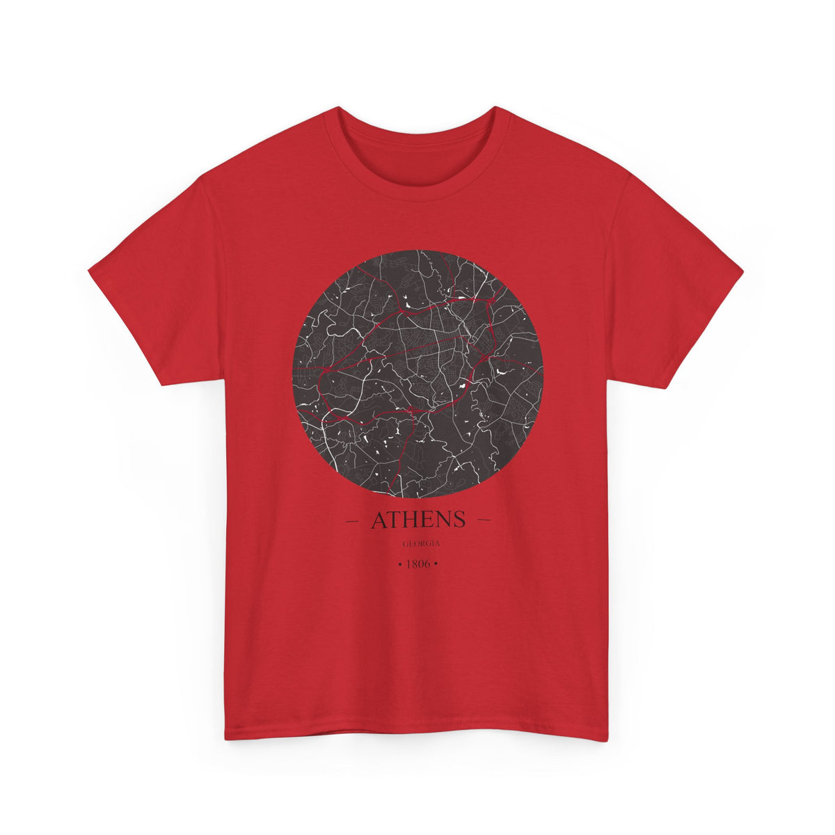 Athens, Georgia 1806 – Founders City Map – Unisex Heavy Cotton Tee, Express Delivery available