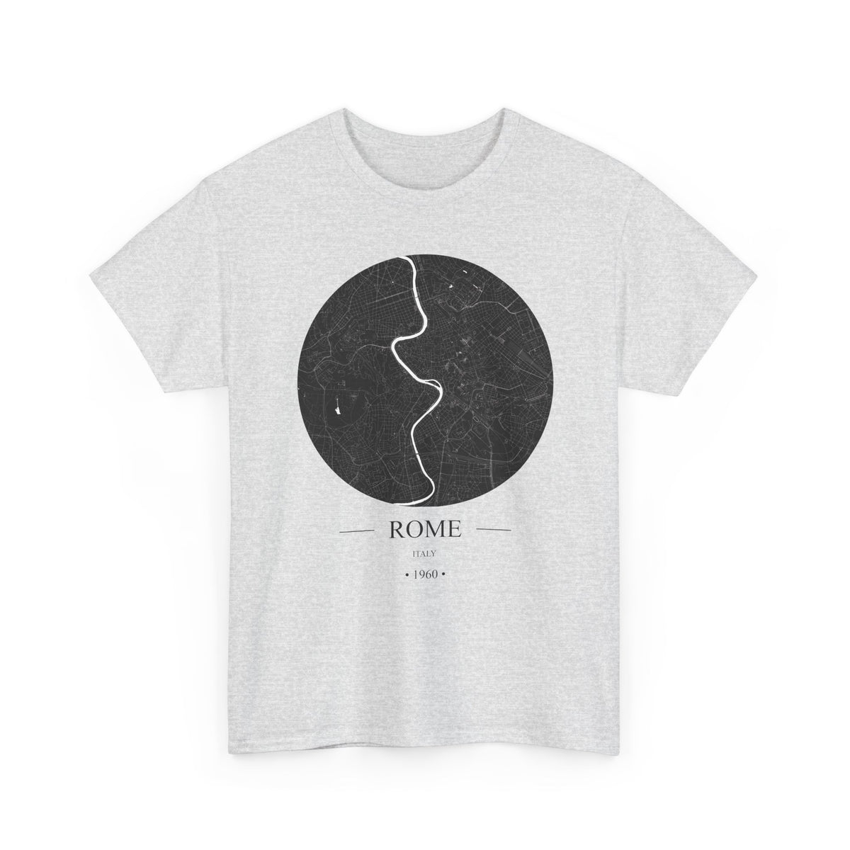 Rome, Italy 1960 Olympic Host City Map Unisex Heavy Cotton Tee