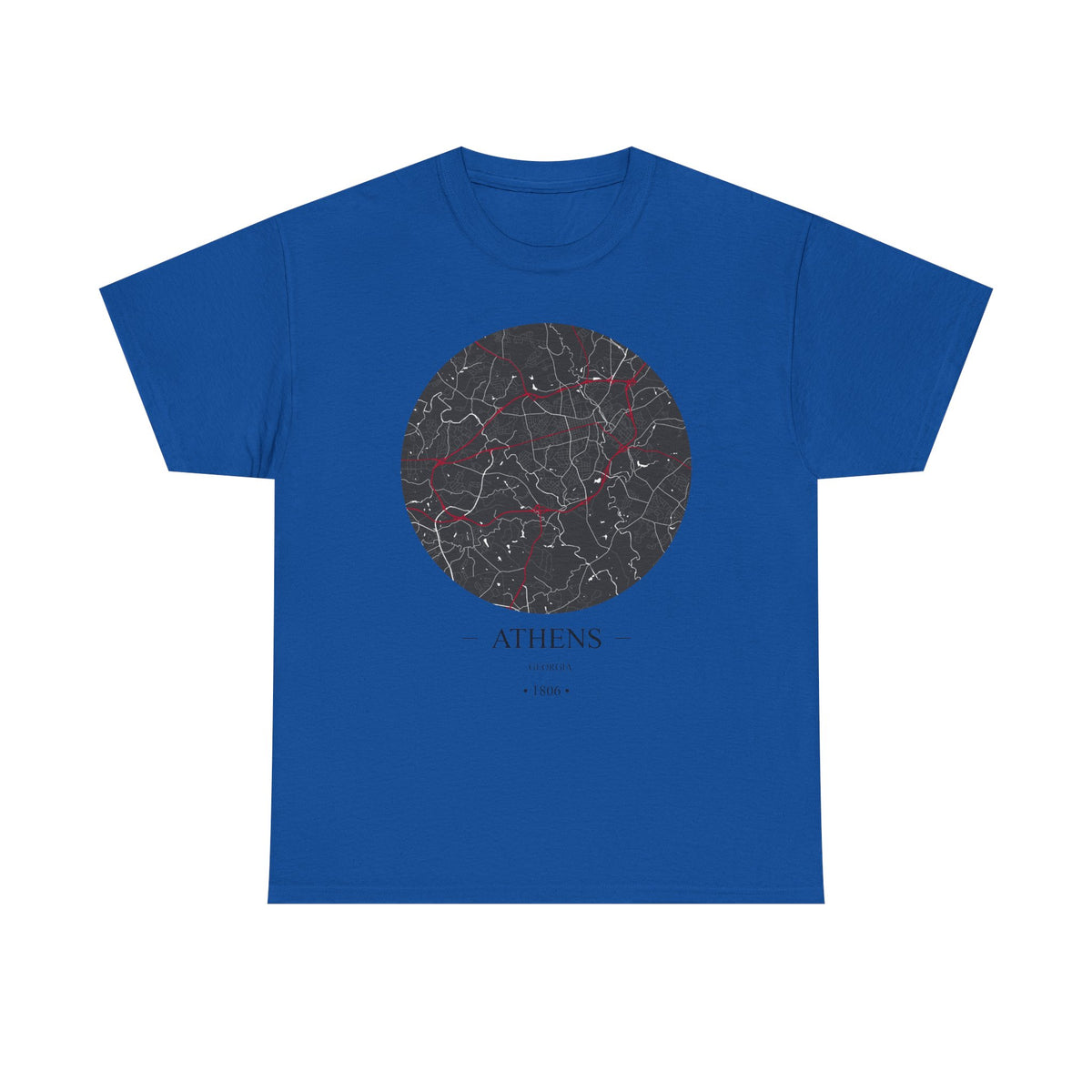 Athens, Georgia 1806 – Founders City Map – Unisex Heavy Cotton Tee, Express Delivery available