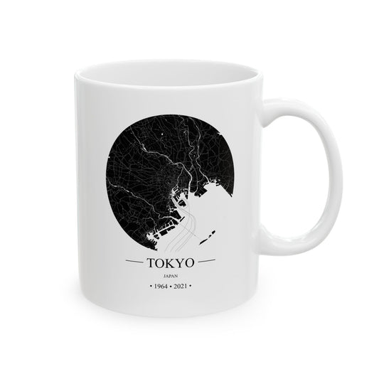 Tokyo, Japan 1964 & 2021 Olympics Ceramic Mug, (11oz, 15oz)