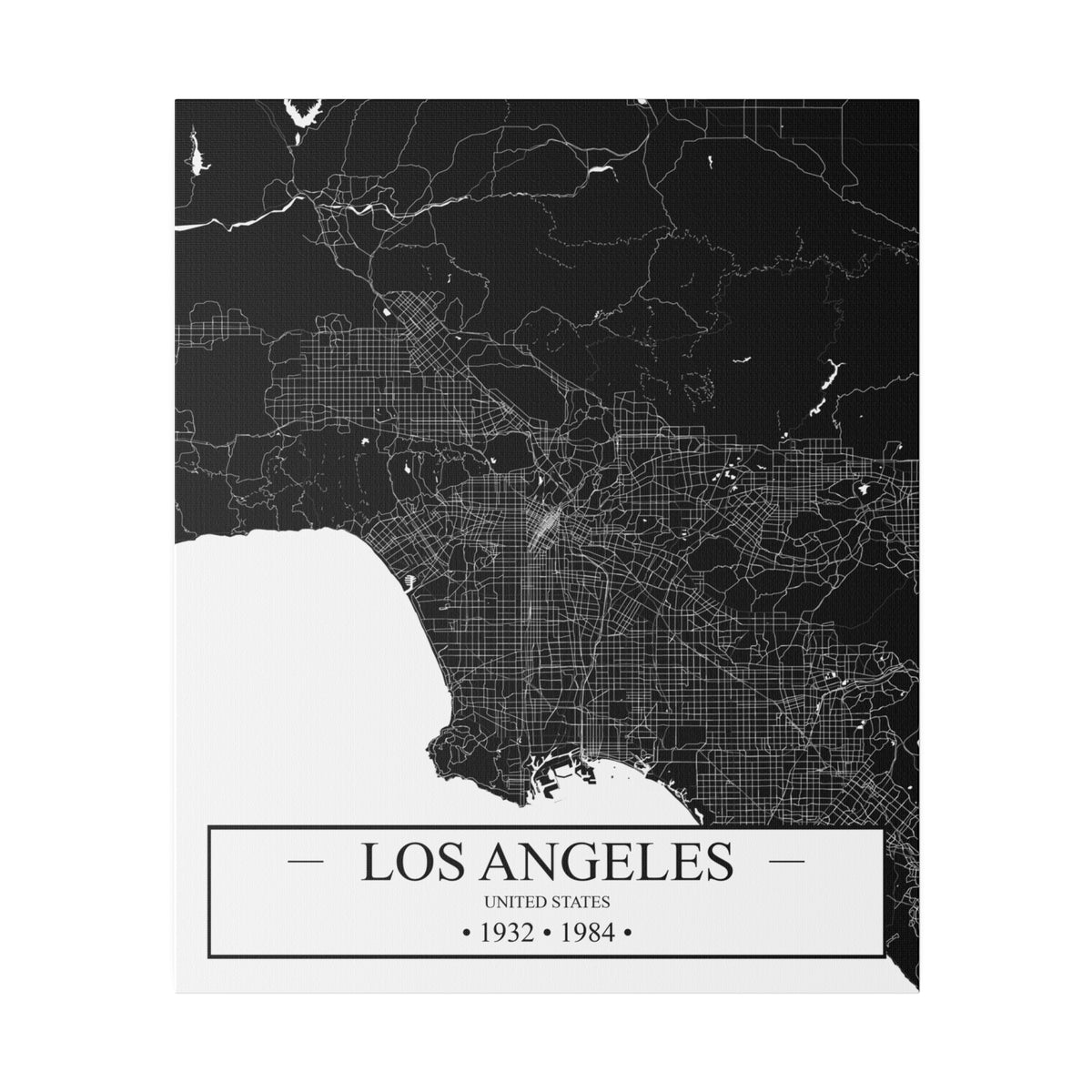 Los Angeles, United States 1932 & 1984 Matte Canvas, Stretched, 0.75"
