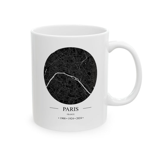 Paris, France 1900, 1924 & 2024 Olympics Ceramic Mug, (11oz, 15oz)