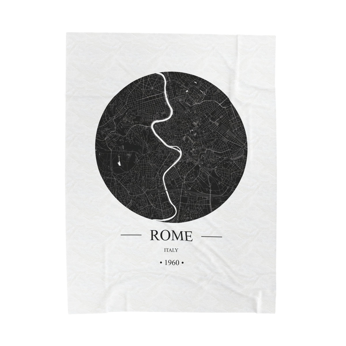Rome, Italy 1960 Olympic Host City Map Velveteen Plush Blanket
