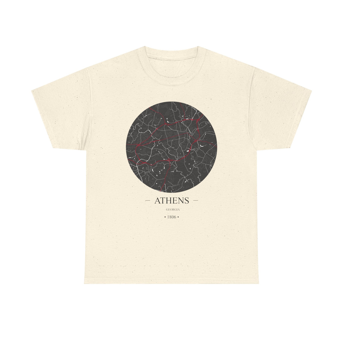 Athens, Georgia 1806 – Founders City Map – Unisex Heavy Cotton Tee, Express Delivery available