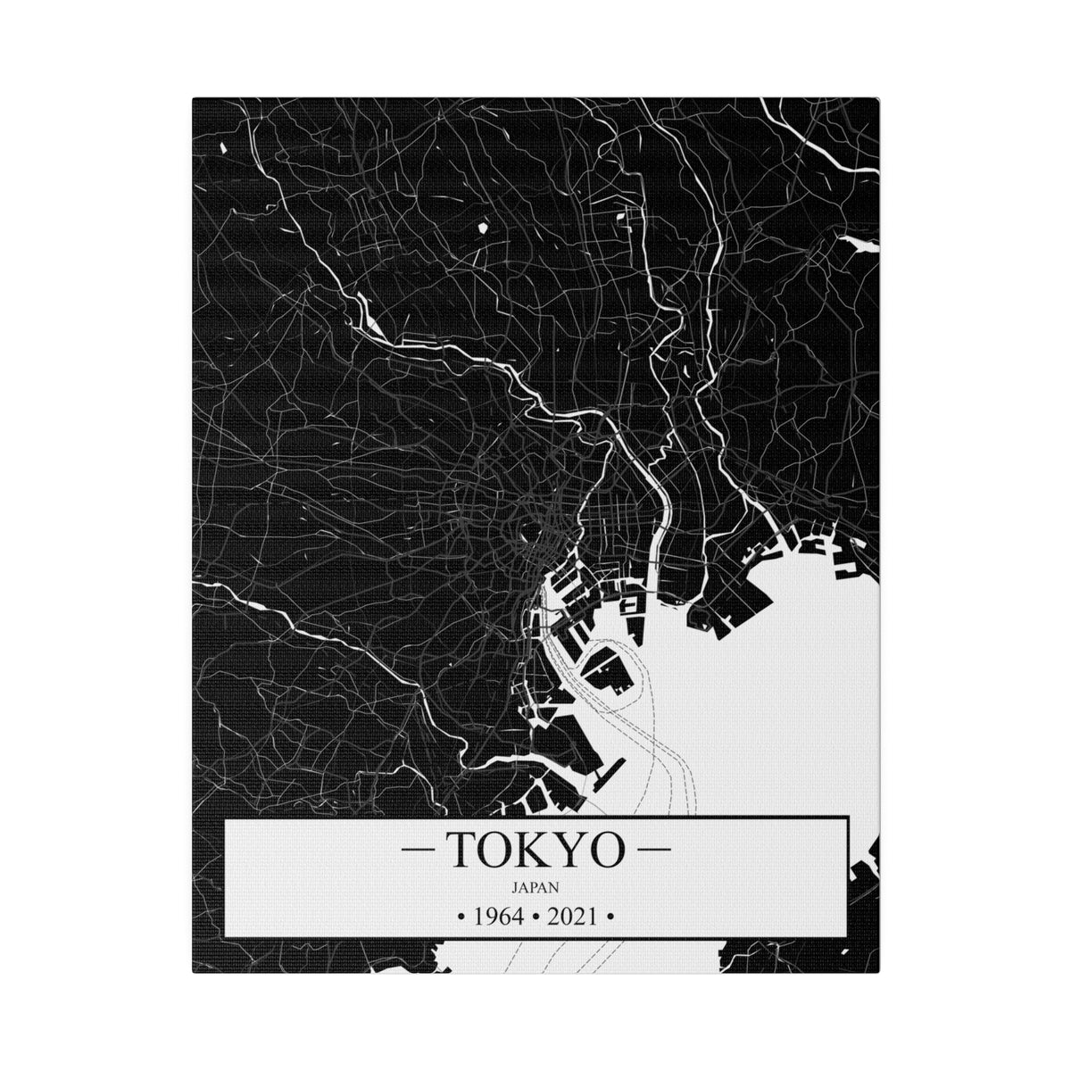 Tokyo, Japan 1964 & 2021 Matte Canvas, Stretched, 0.75"
