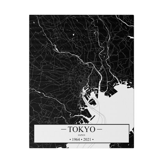 Tokyo, Japan 1964 & 2021 Matte Canvas, Stretched, 0.75"