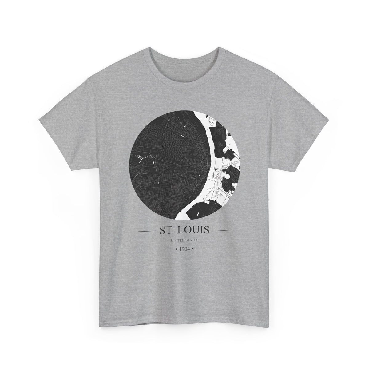 St. Louis, United States 1904 Olympic Host City Map Unisex Heavy Cotton Tee