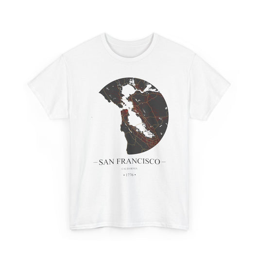 San Francisco, California 1776 Founders City Map Unisex Heavy Cotton Tee, Express Delivery available