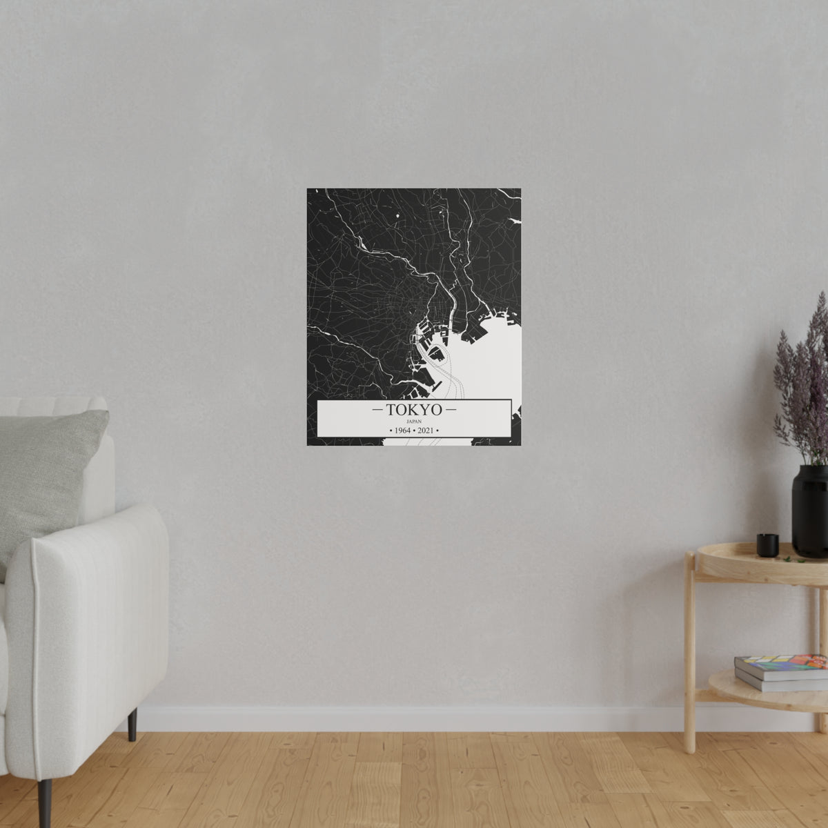 Tokyo, Japan 1964 & 2021 Matte Canvas, Stretched, 0.75"