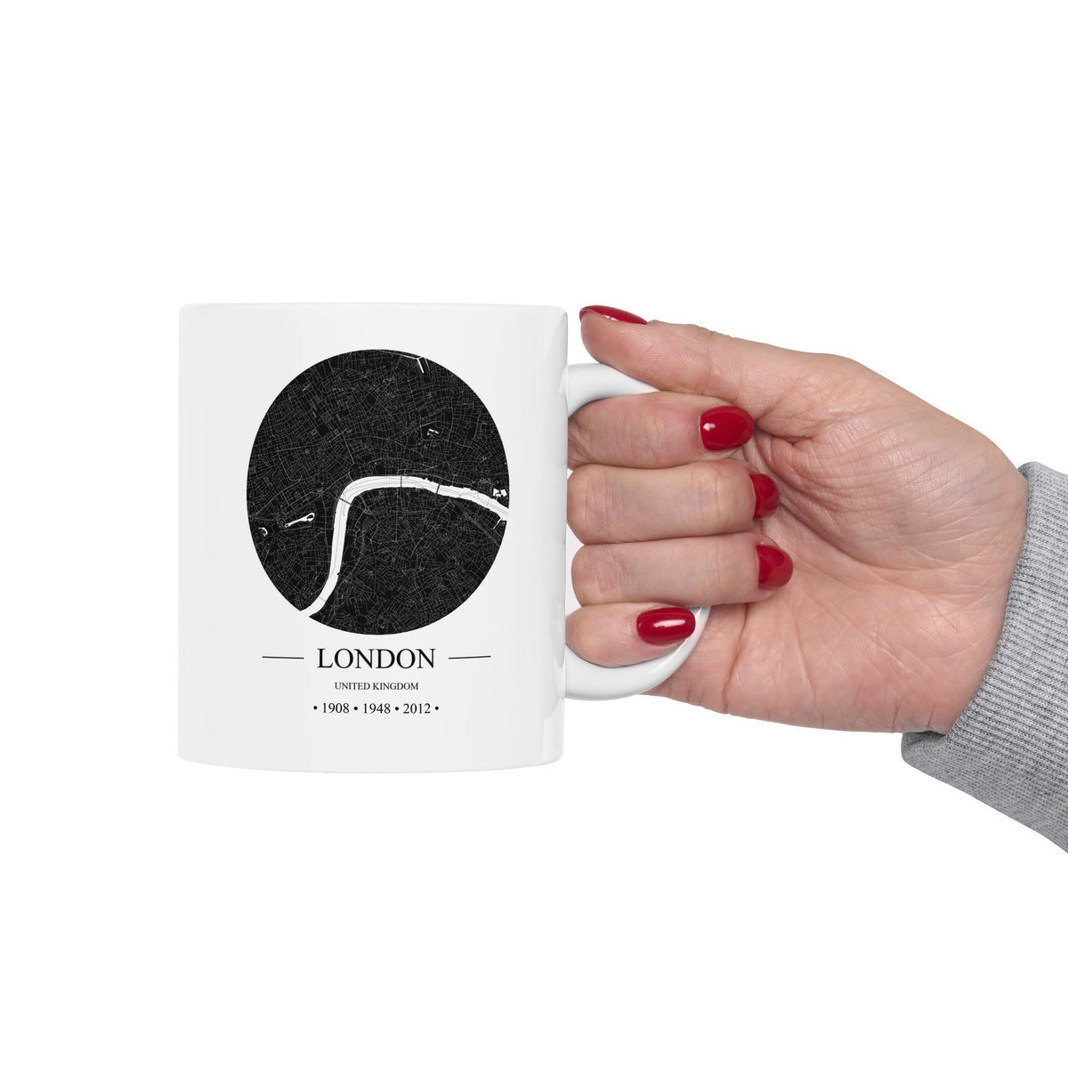 London, United Kingdom 1908, 1948 & 2012 Olympics Ceramic Mug, (11oz, 15oz)