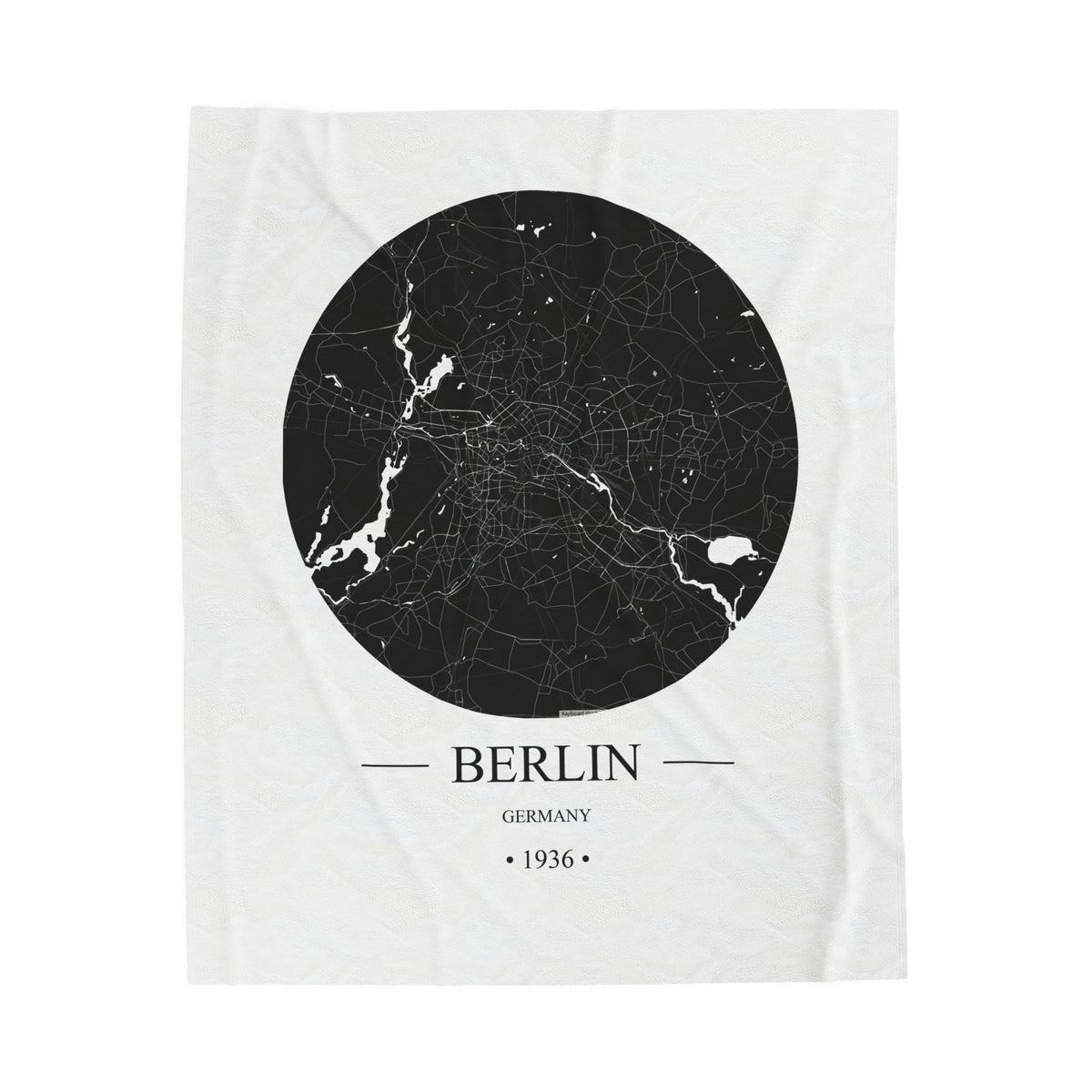 Berlin, Germany 1936 Olympic Host City Map Velveteen Plush Blanket