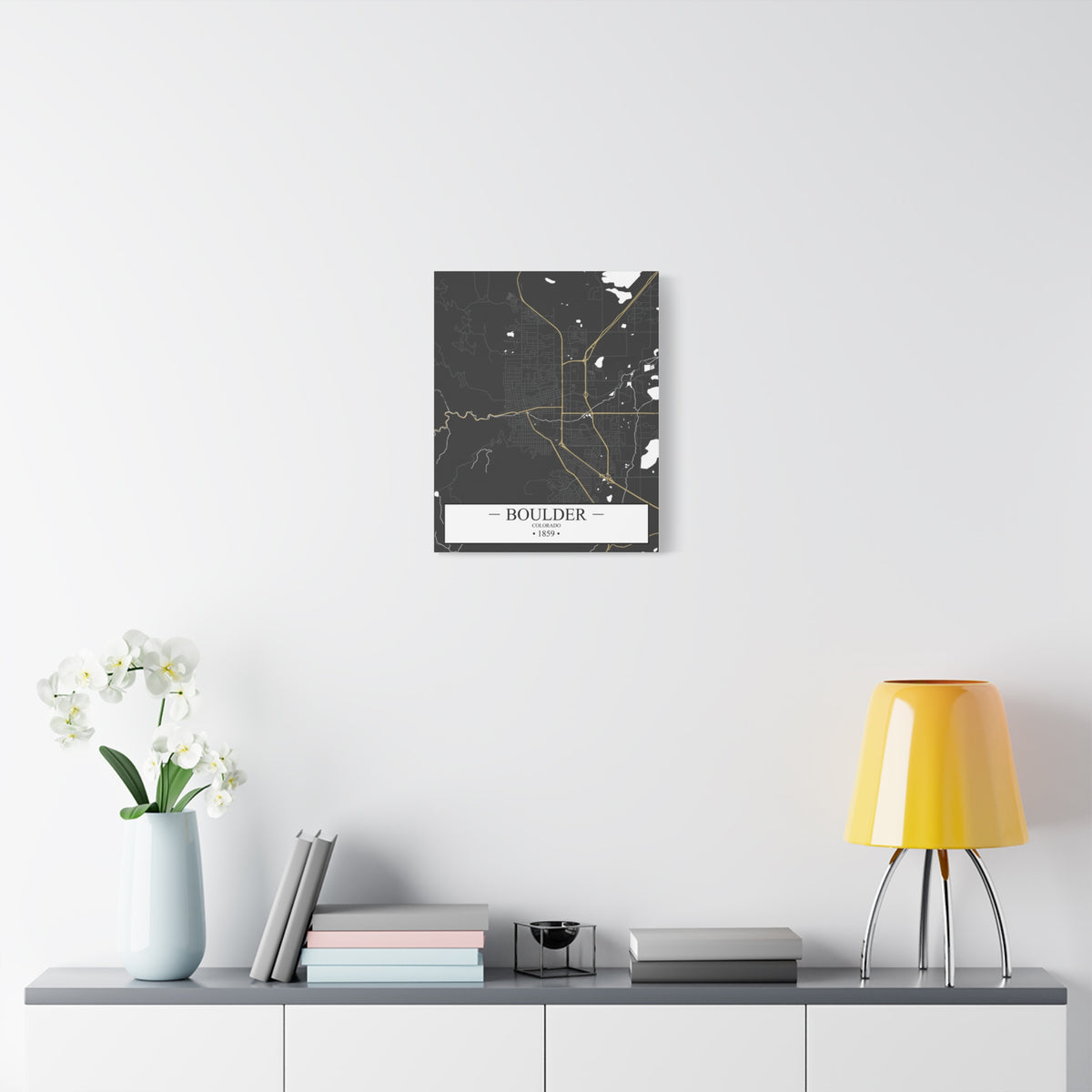 Boulder, Colorado 1871 Founders City Map, Matte Canvas Print (Stretched, 1.25")