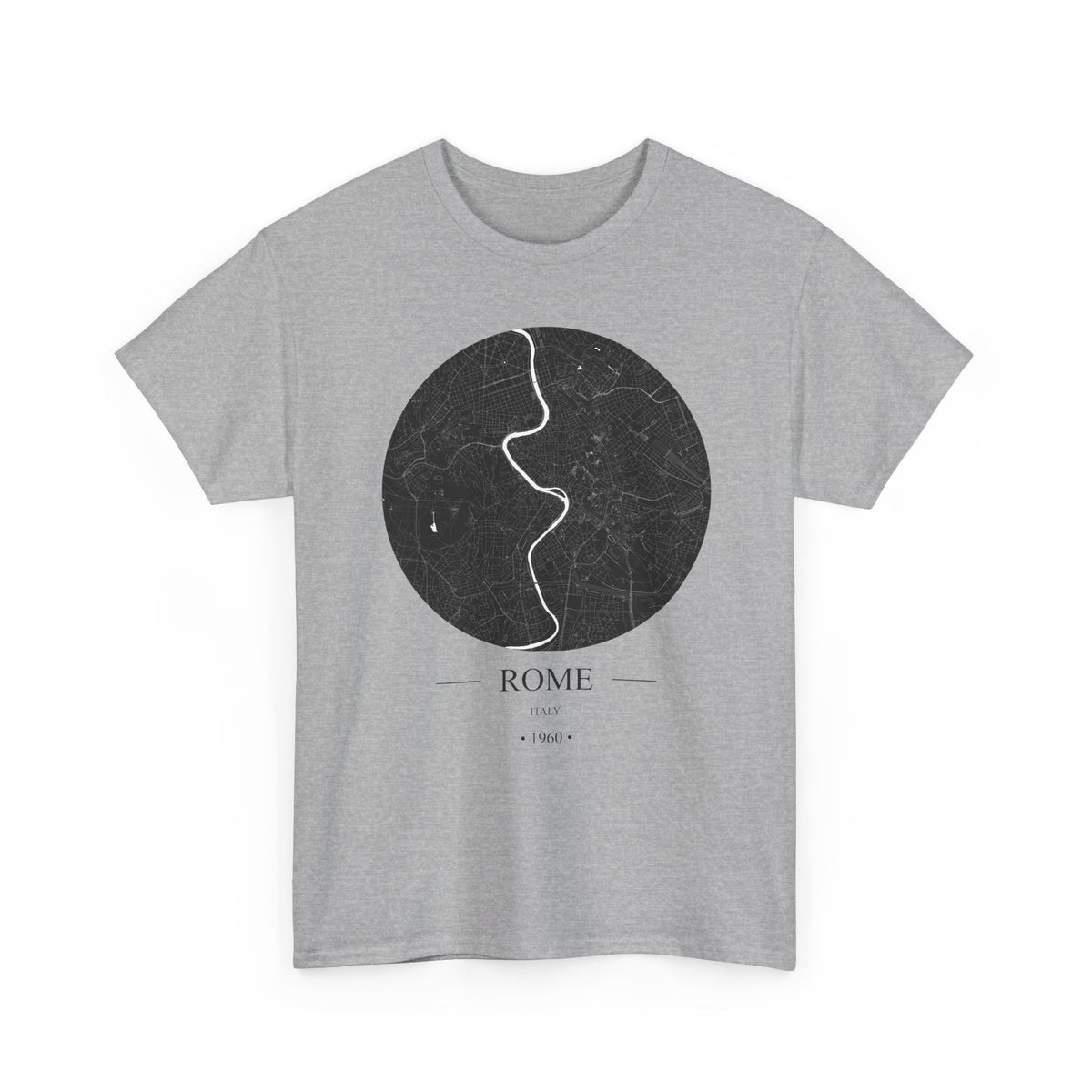 Rome, Italy 1960 Olympic Host City Map Unisex Heavy Cotton Tee