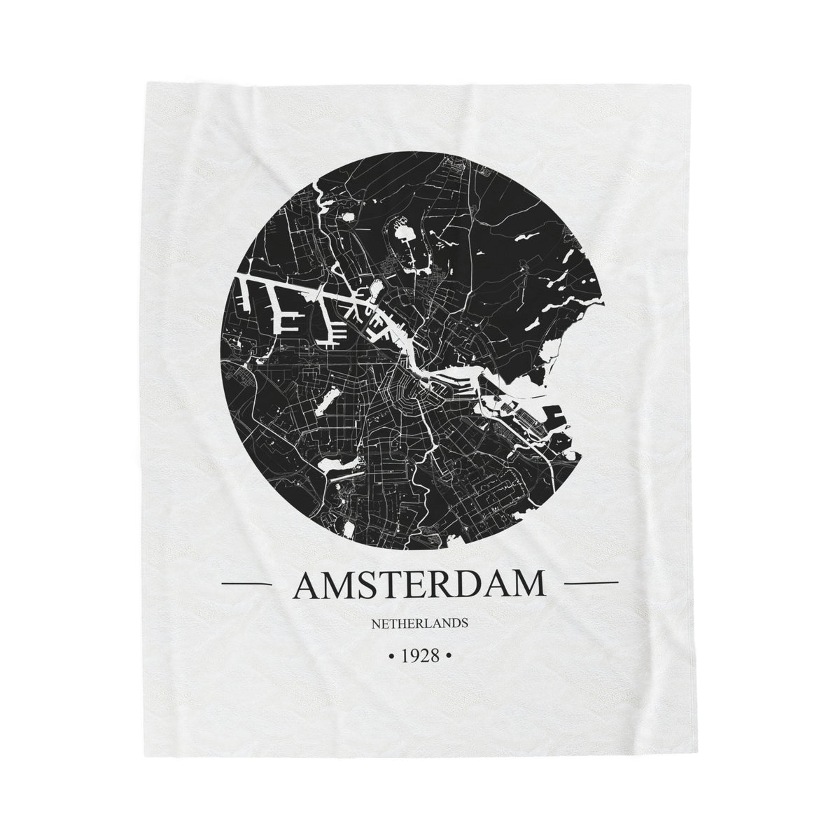 Amsterdam, Netherlands 1928 Olympic Host City Map Velveteen Plush Blanket