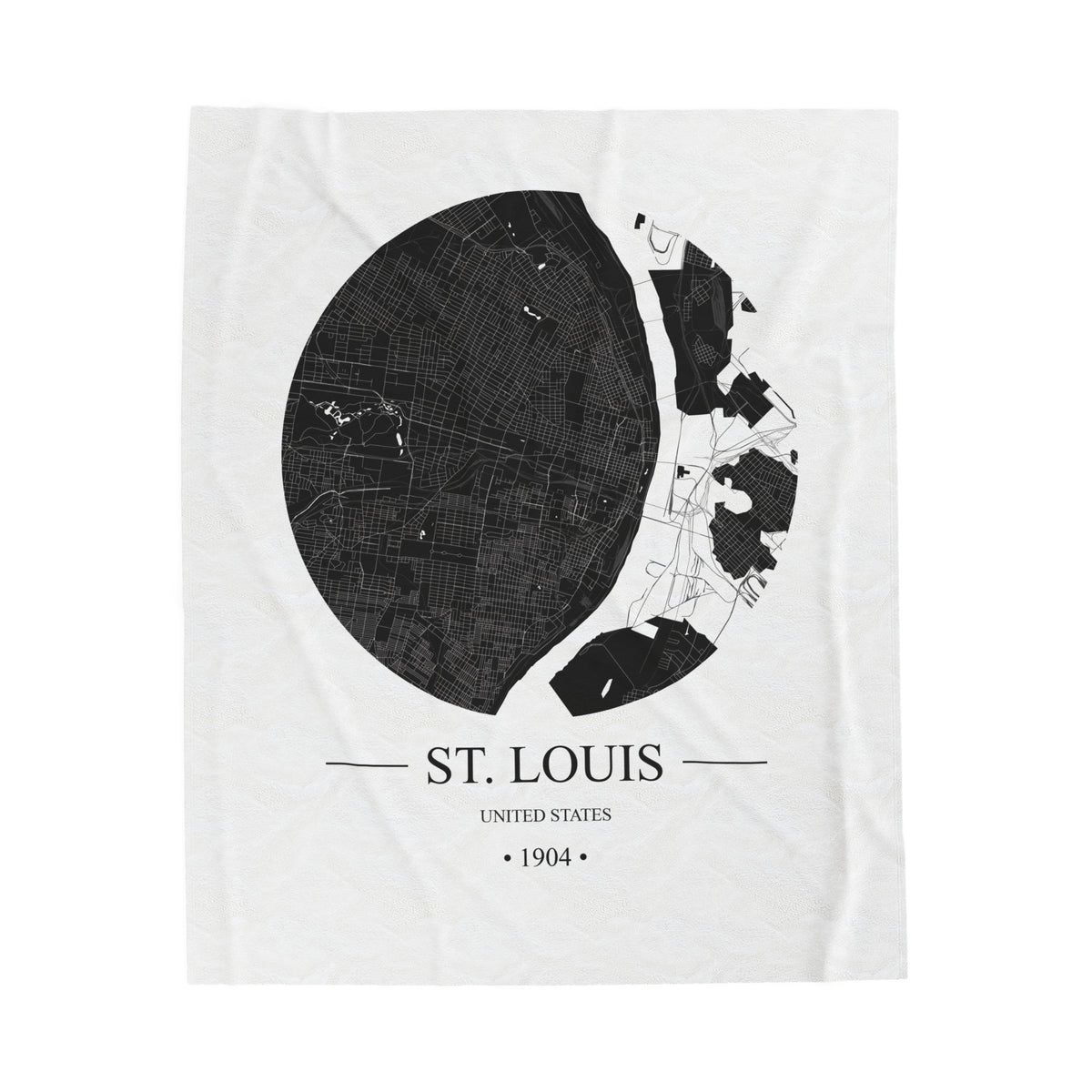 St. Louis, United States 1904 Olympic Host City Map Velveteen Plush Blanket