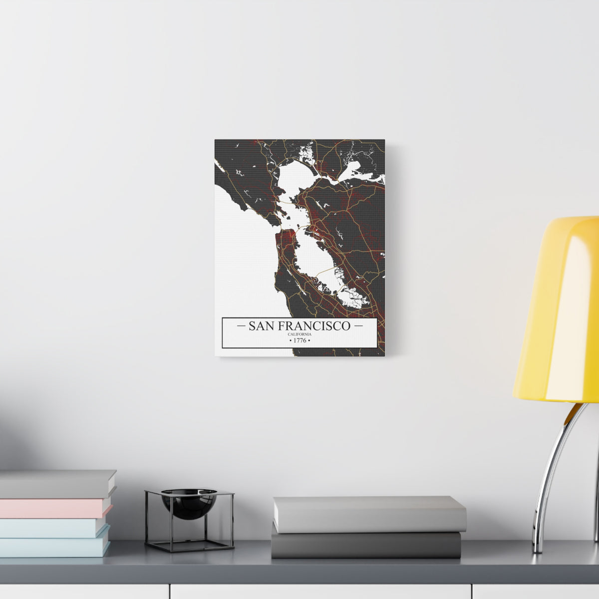 San Francisco, California 1776 Founders City Map, Matte Canvas Print (Stretched, 1.25")
