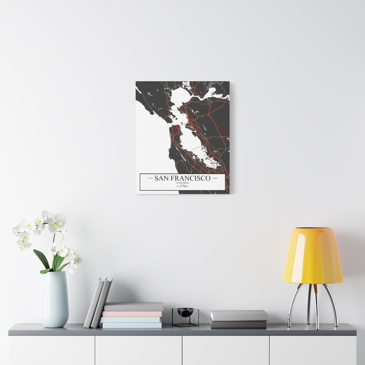 San Francisco, California 1776 Founders City Map, Matte Canvas Print (Stretched, 1.25")