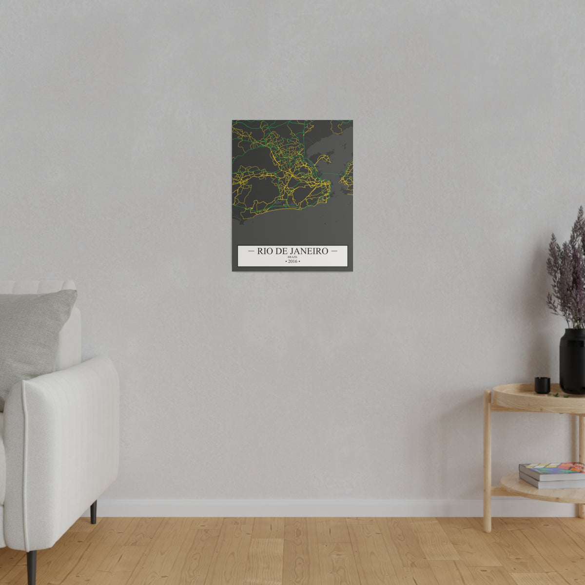Rio De Janeiro, Brazil 2016, Color Map, Matte Canvas, Stretched, 0.75"