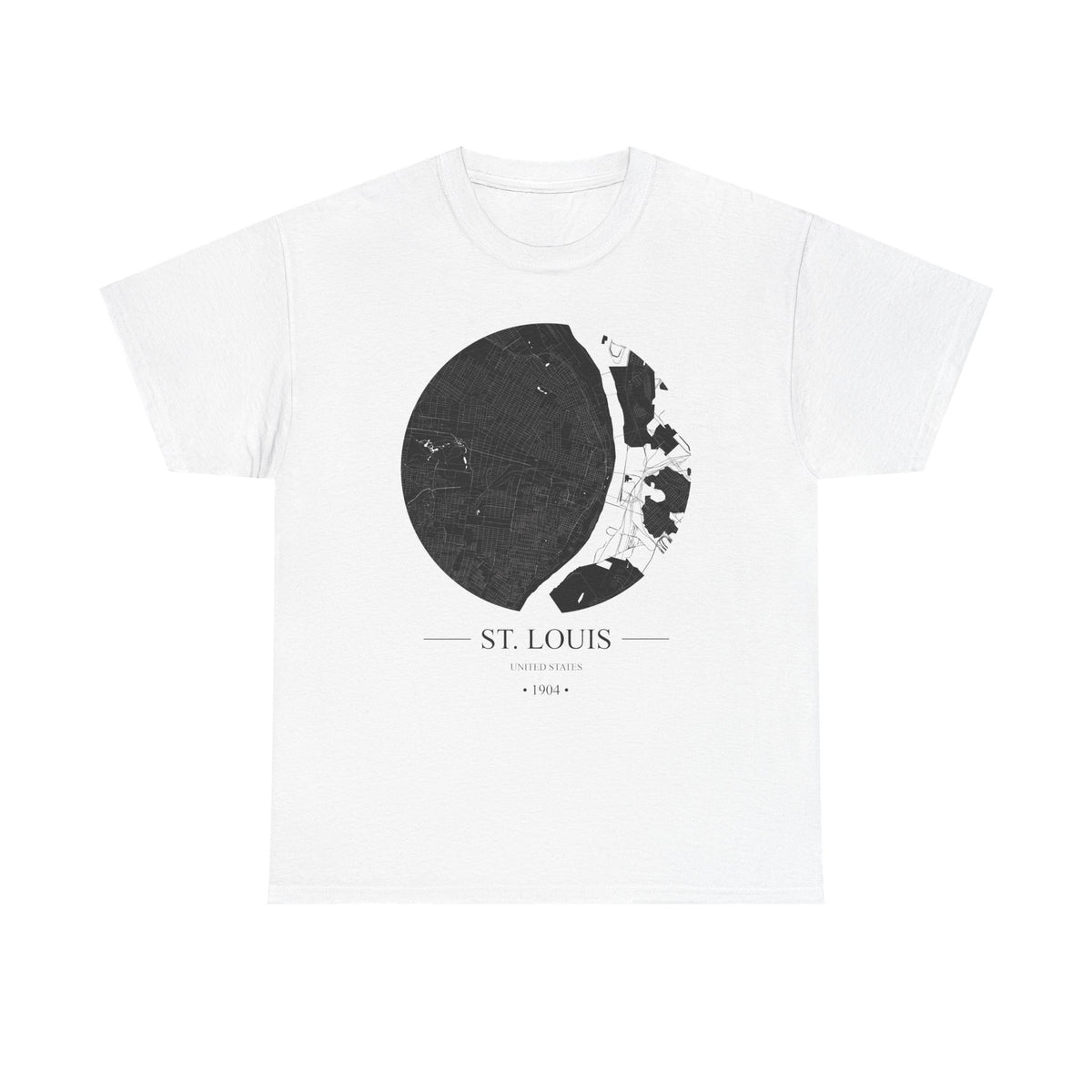 St. Louis, United States 1904 Olympic Host City Map Unisex Heavy Cotton Tee
