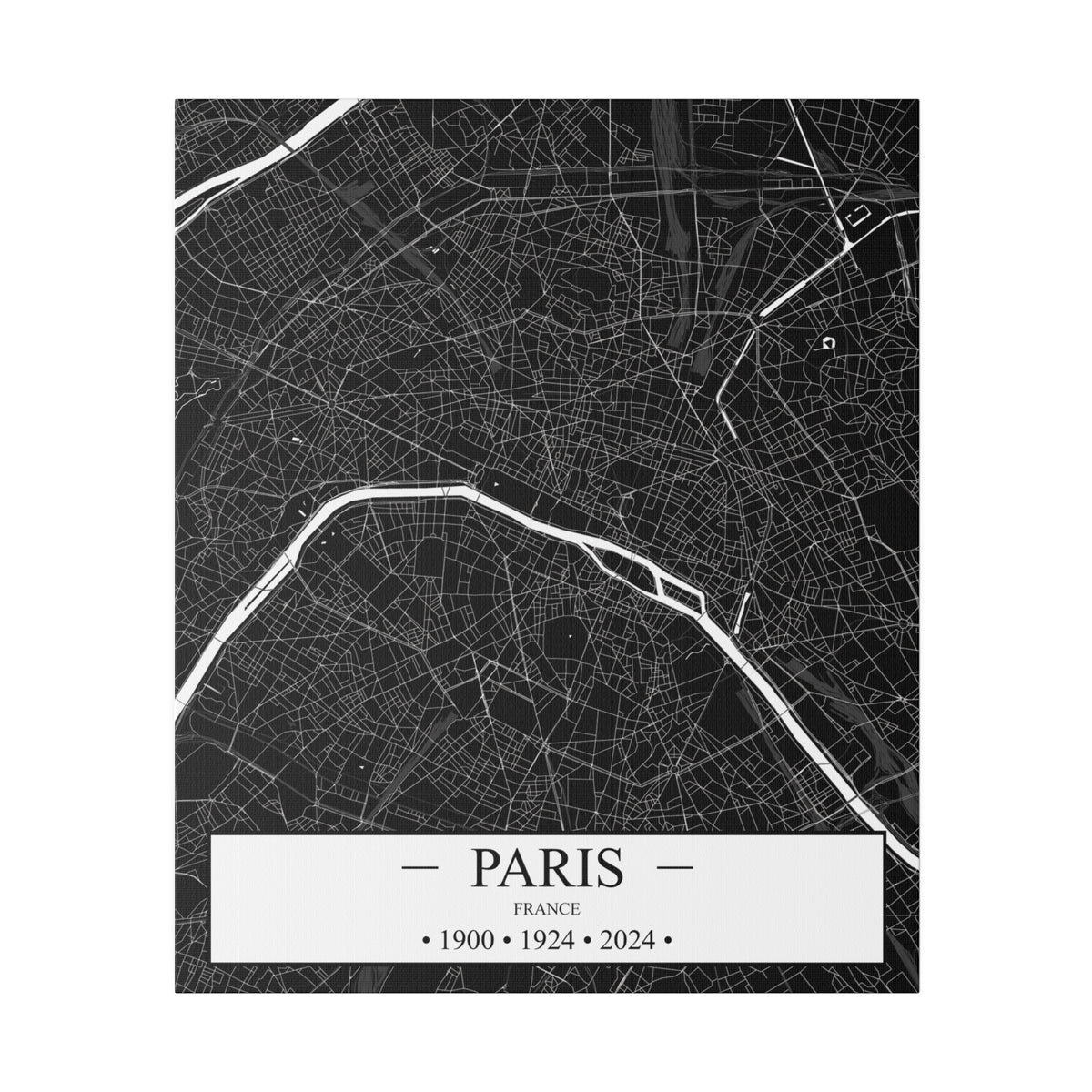 Paris, France 1900, 1924 & 2024 Matte Canvas, Stretched, 0.75"