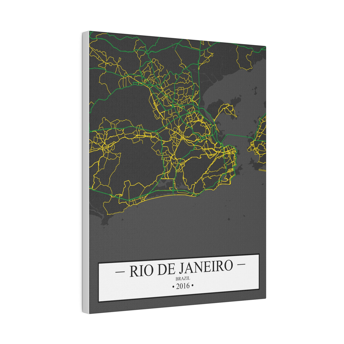 Rio De Janeiro, Brazil 2016, Color Map, Matte Canvas, Stretched, 0.75"