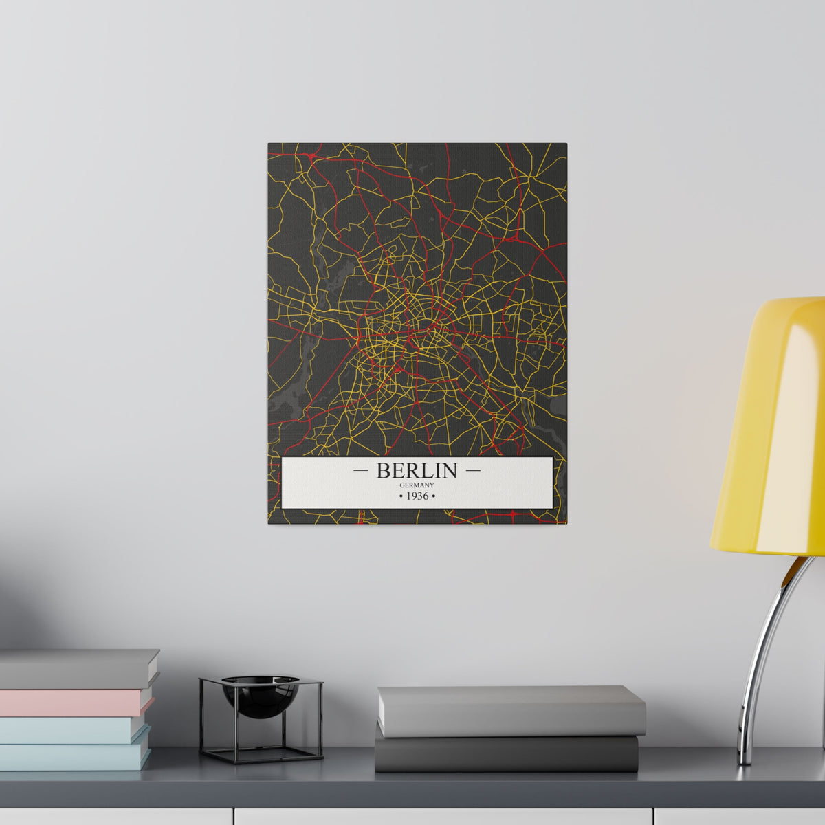 Berlin, Germany 1936, Color Map, Matte Canvas, Stretched, 0.75"