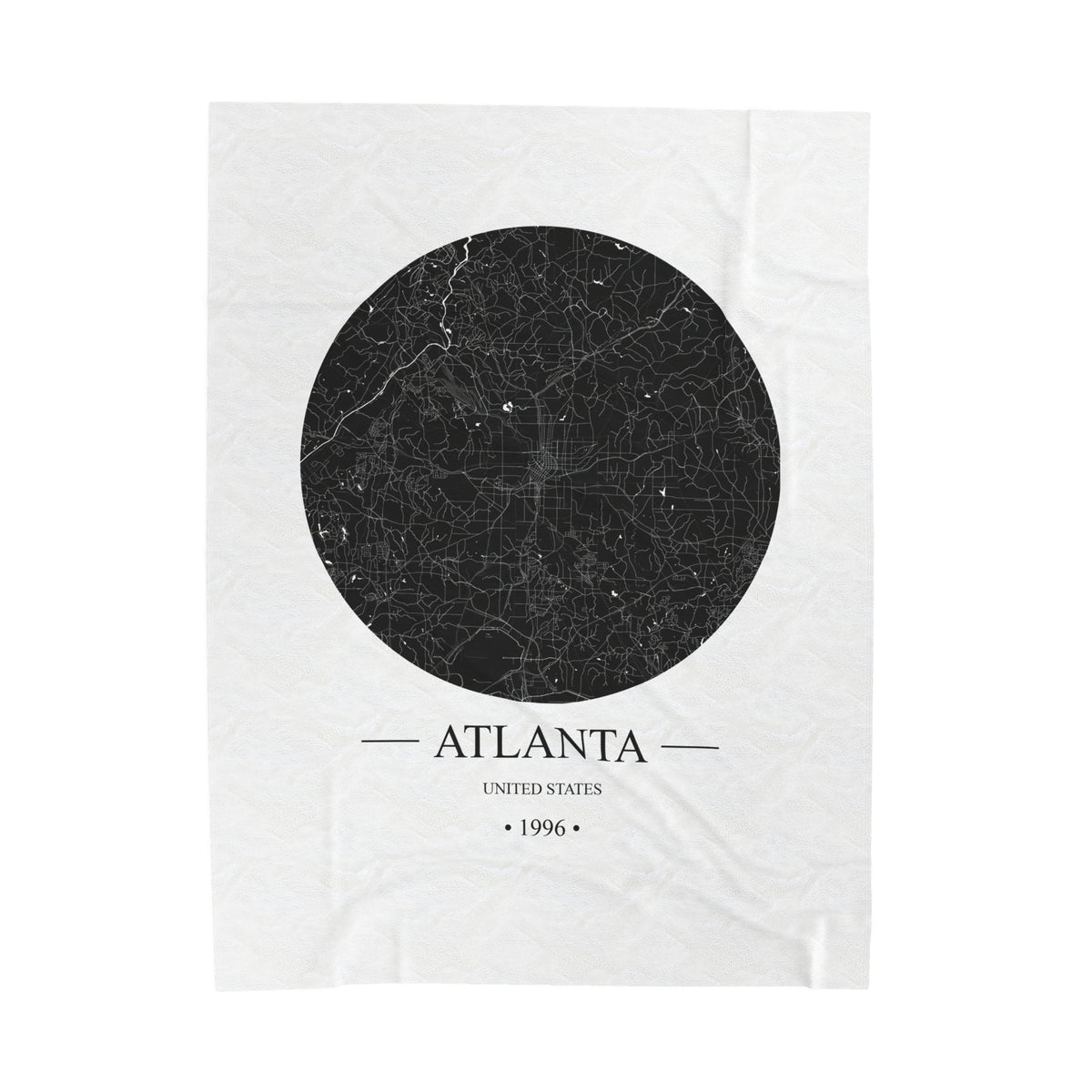 Atlanta, United States 1996 Olympic Host City Map Velveteen Plush Blanket